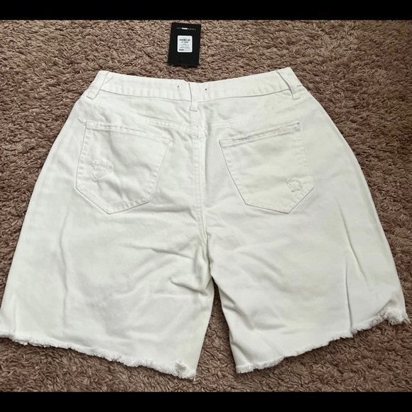 White Distressed Denim Shorts - Picture 6 of 11